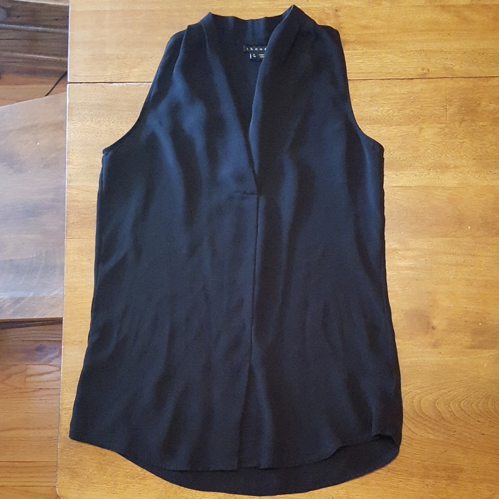 Theory 100% Silk Black Blouse